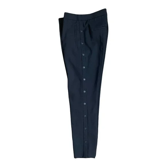 Tibi Black Side Snap Anson Skinny Slim Pants Size 8 - Picture 4 of 6
